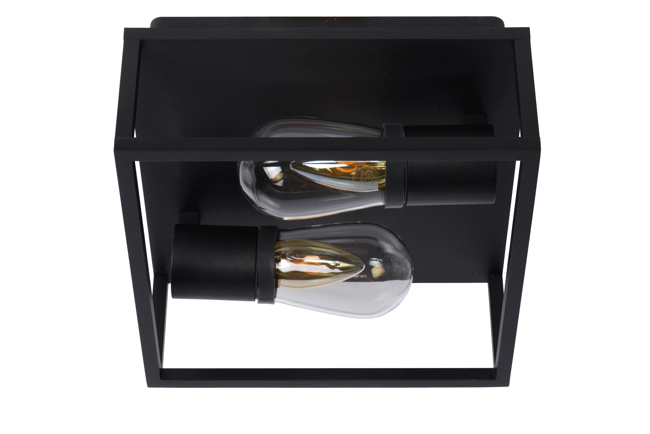 CARLYN - Plafonnier Salle de bain - 2xE14 - IP54 - Noir
