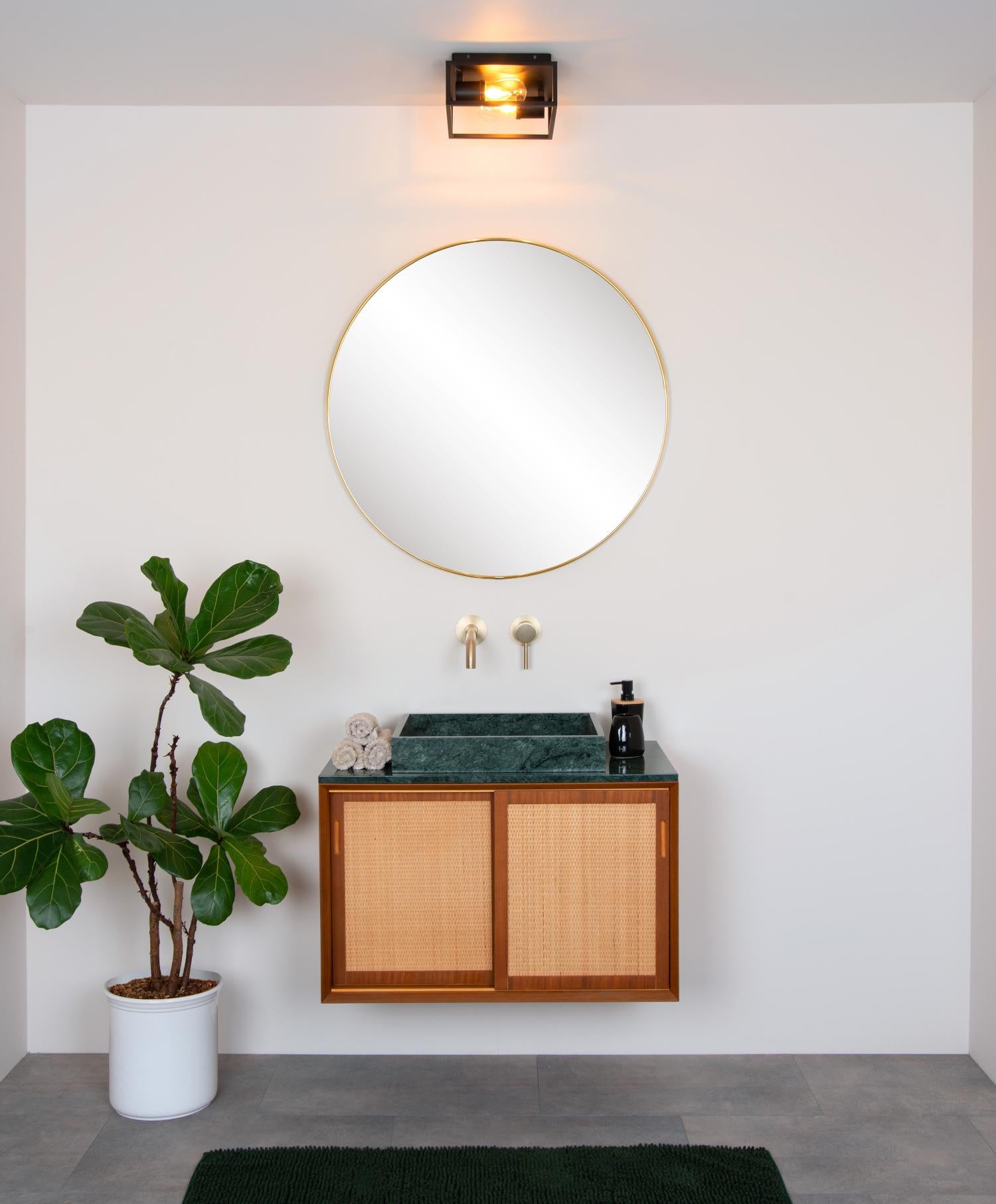 CARLYN - Plafonnier Salle de bain - 2xE14 - IP54 - Noir