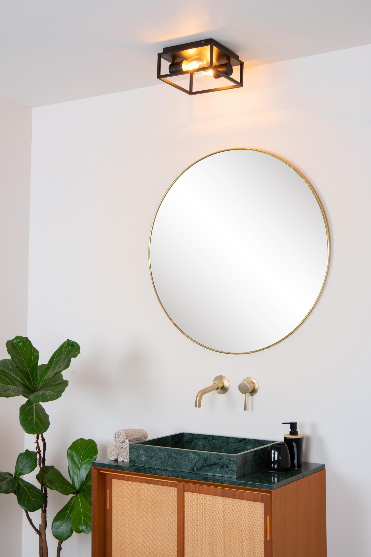 CARLYN - Plafonnier Salle de bain - 2xE14 - IP54 - Noir