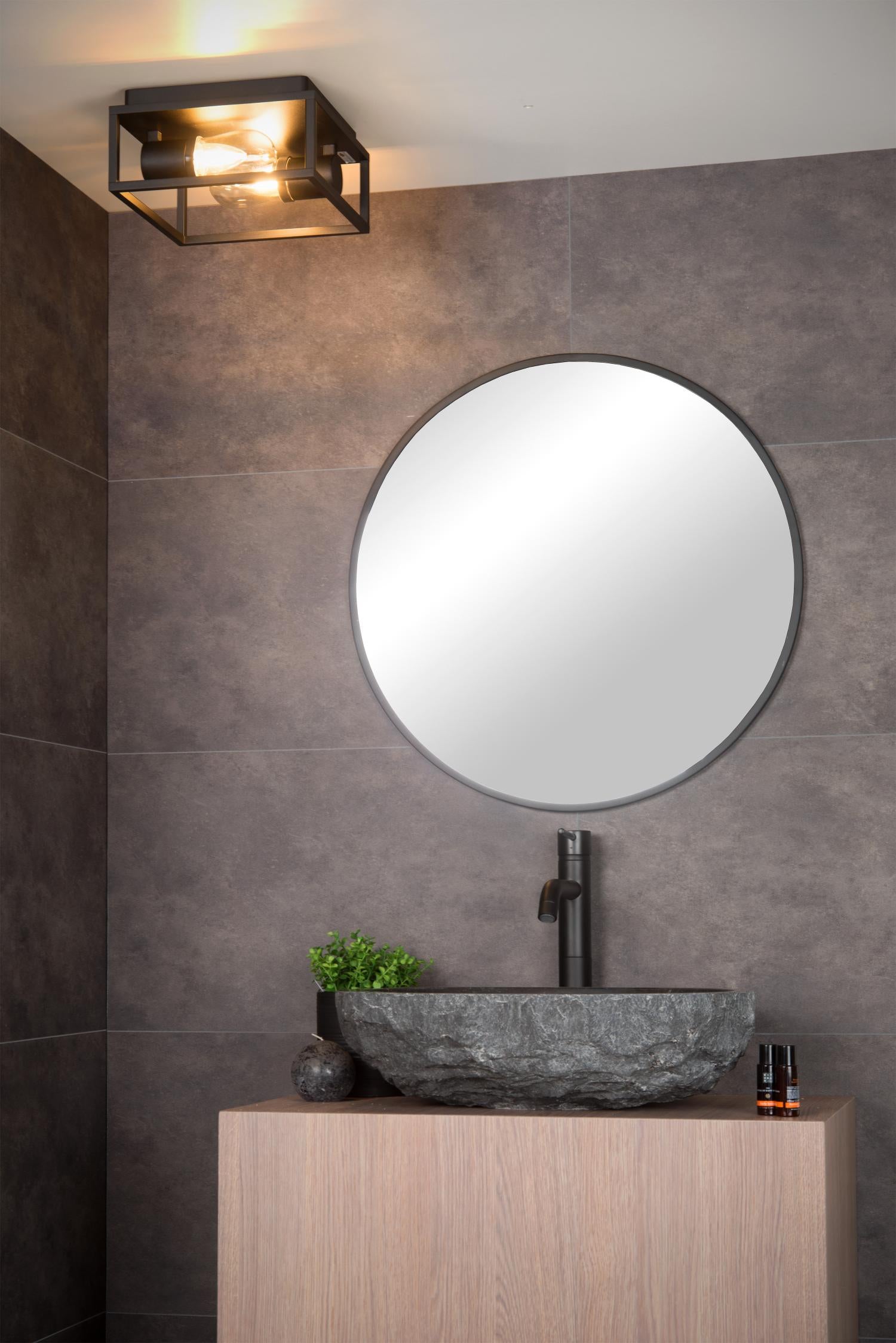 CARLYN - Plafonnier Salle de bain - 2xE14 - IP54 - Noir