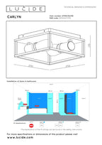CARLYN - Plafonnier Salle de bain - 2xE14 - IP54 - Noir