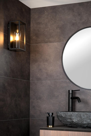 CARLYN - Wandlamp Badkamer - 1xE14 - IP54 - Zwart