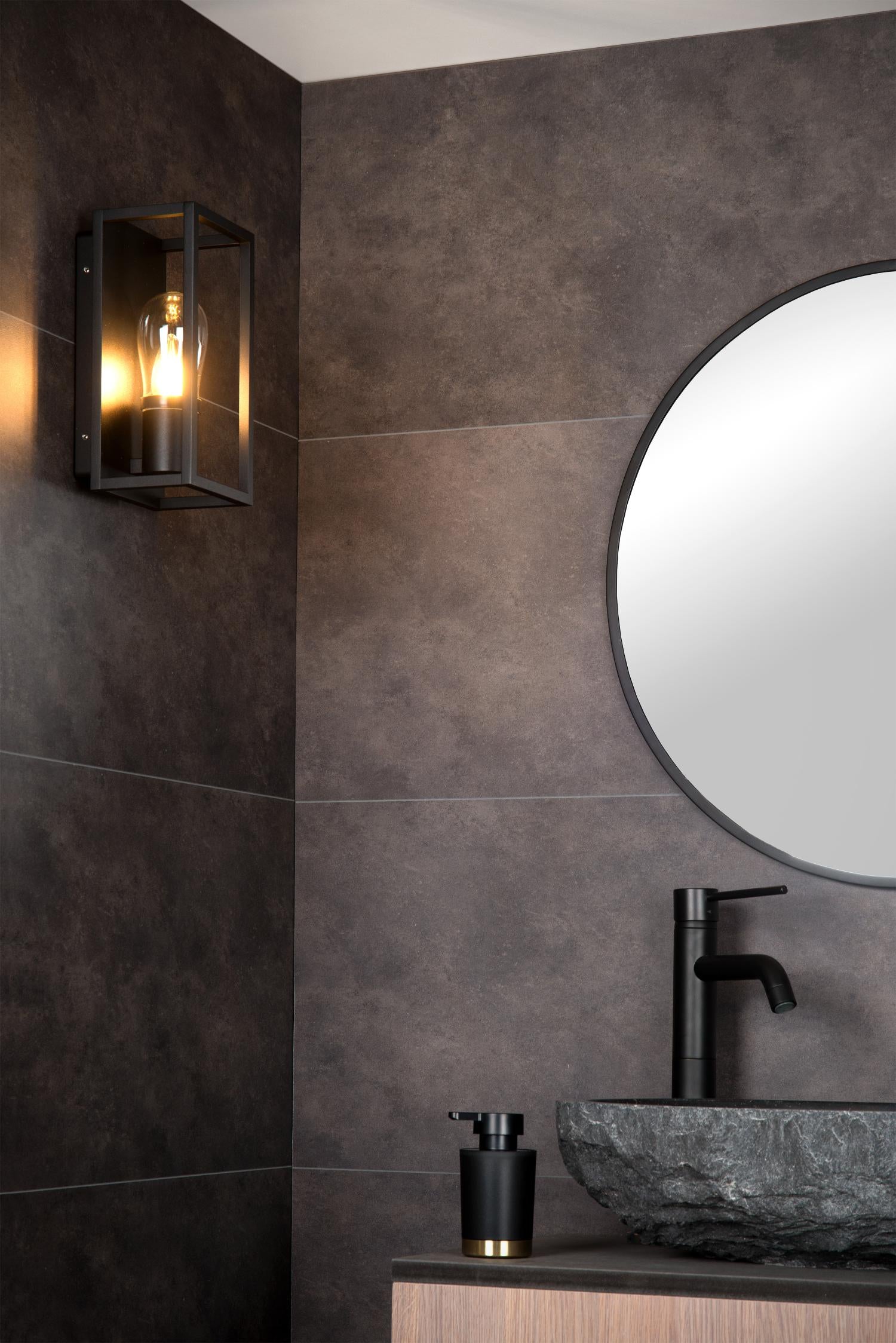 CARLYN - Wandlamp Badkamer - 1xE14 - IP54 - Zwart