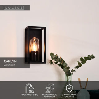 CARLYN - Wandlamp Badkamer - 1xE14 - IP54 - Zwart