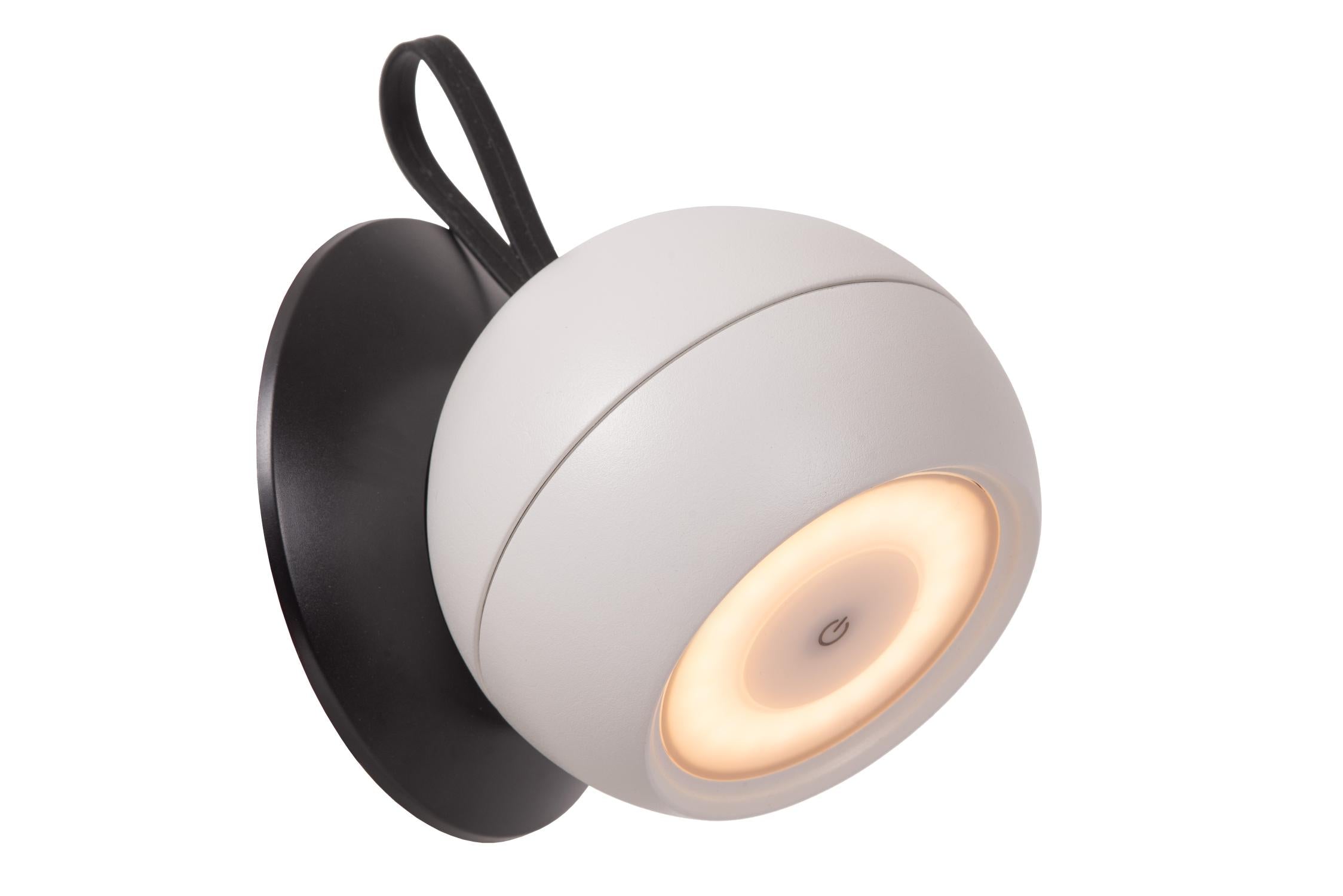LUNEX - Applique murale rechargeable Intérieur/Extérieur - Batterie/Pile - LED Var. - 1x2W 3000K - IP54 - Magnétique - Blanc