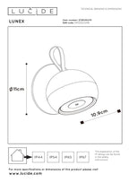 LUNEX - Applique murale rechargeable Intérieur/Extérieur - Batterie/Pile - LED Var. - 1x2W 3000K - IP54 - Magnétique - Blanc