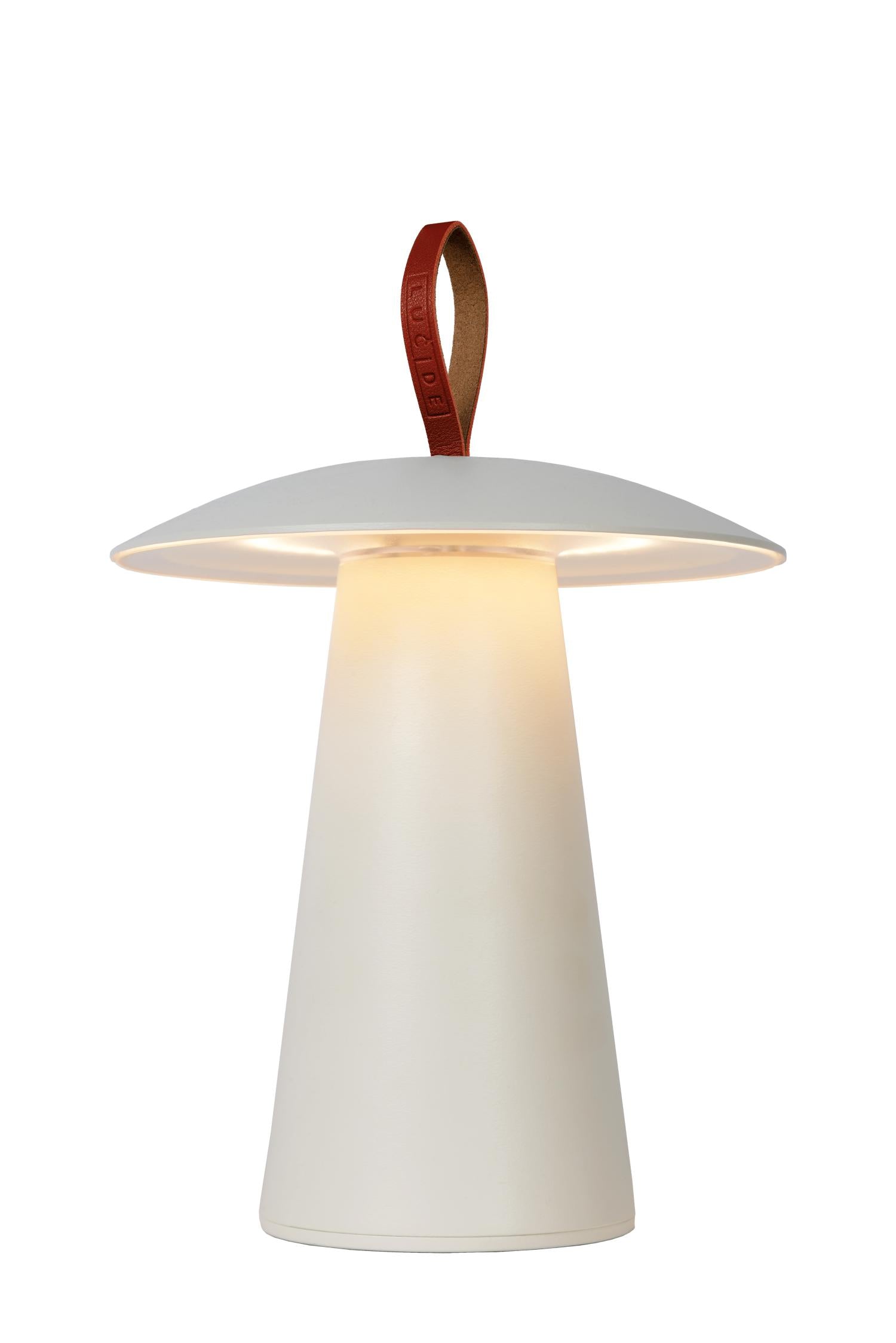LA DONNA - Oplaadbare Tafellamp Binnen/Buiten - Accu/Batterij - Ø 19,7 cm - LED 3 StepDim - 1x2W 2700K - IP54 - Wit