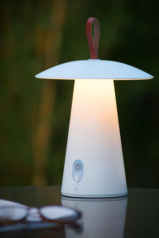 LA DONNA - Lampe de table rechargeable Intérieur/Extérieur - Batterie/Pile - Ø 19,7 cm - LED 3 StepDim - 1x2W 2700K - IP54 - Blanc