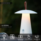 LA DONNA - Lampe de table rechargeable Intérieur/Extérieur - Batterie/Pile - Ø 19,7 cm - LED 3 StepDim - 1x2W 2700K - IP54 - Blanc