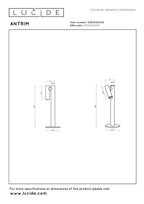 ANTRIM - Oplaadbare Bureaulamp Binnen/Buiten - Accu/Batterij - LED Dimb. - 1x2,2W 2700K - IP54 - Met draadloos oplaadstation - Zwart
