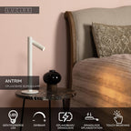 ANTRIM - Lampe de bureau rechargeable Intérieur/Extérieur - Batterie/Pile - LED Var. - 1x2,2W 2700K - IP54 - Avec station de charge sans fil - Blanc