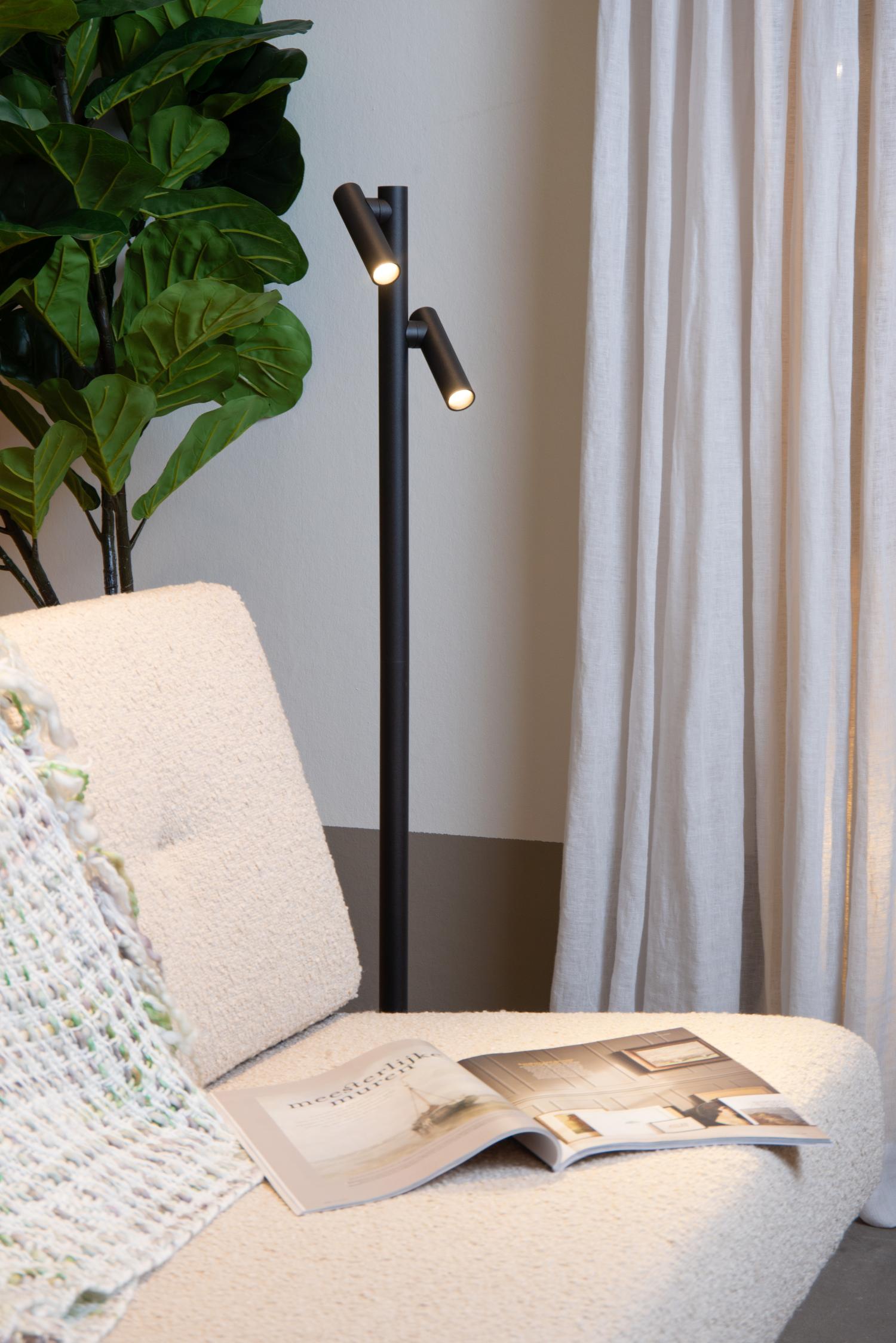 ANTRIM - Oplaadbare Leeslamp Binnen/Buiten - Accu/Batterij - LED Dimb. - 2x2,2W 2700K - IP54 - Met draadloos oplaadstation - Zwart
