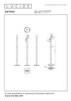 ANTRIM - Liseuse rechargeable Intérieur/Extérieur - Batterie/Pile - LED Var. - 2x2,2W 2700K - IP54 - Avec station de charge sans fil - Noir