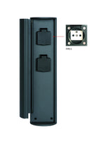 POWERPOINT - Buitenstopcontact zuil - Stopcontacten met penaarde - Type E -  FR, BE, POL, SVK & CZE norm - Ø 10 cm - IP44 ? Antraciet