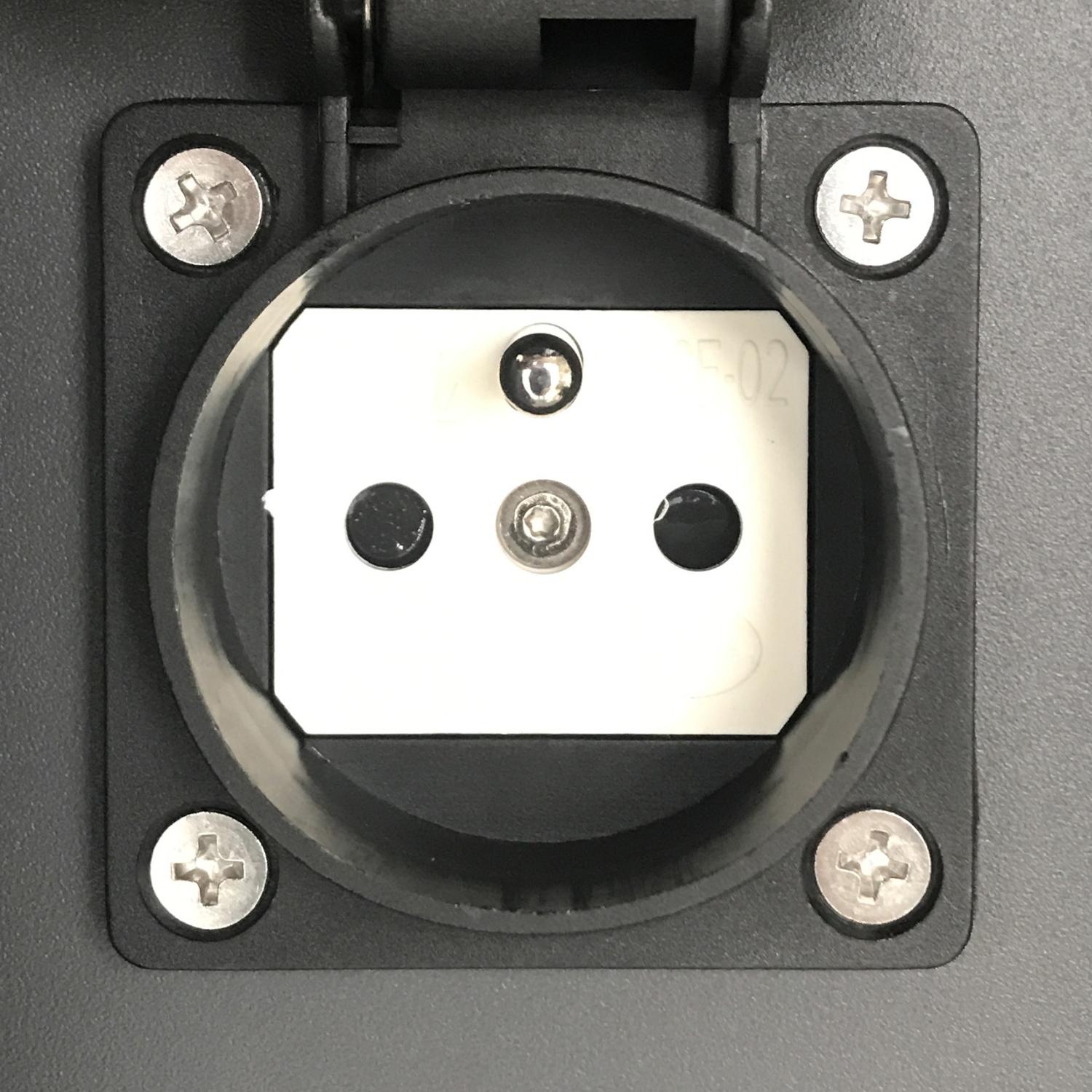 POWERPOINT - Buitenstopcontact zuil - Stopcontacten met penaarde - Type E -  FR, BE, POL, SVK & CZE norm - Ø 10 cm - IP44 ? Antraciet