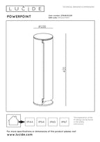 POWERPOINT - Buitenstopcontact zuil - Stopcontacten met penaarde - Type E -  FR, BE, POL, SVK & CZE norm - Ø 10 cm - IP44 ? Antraciet