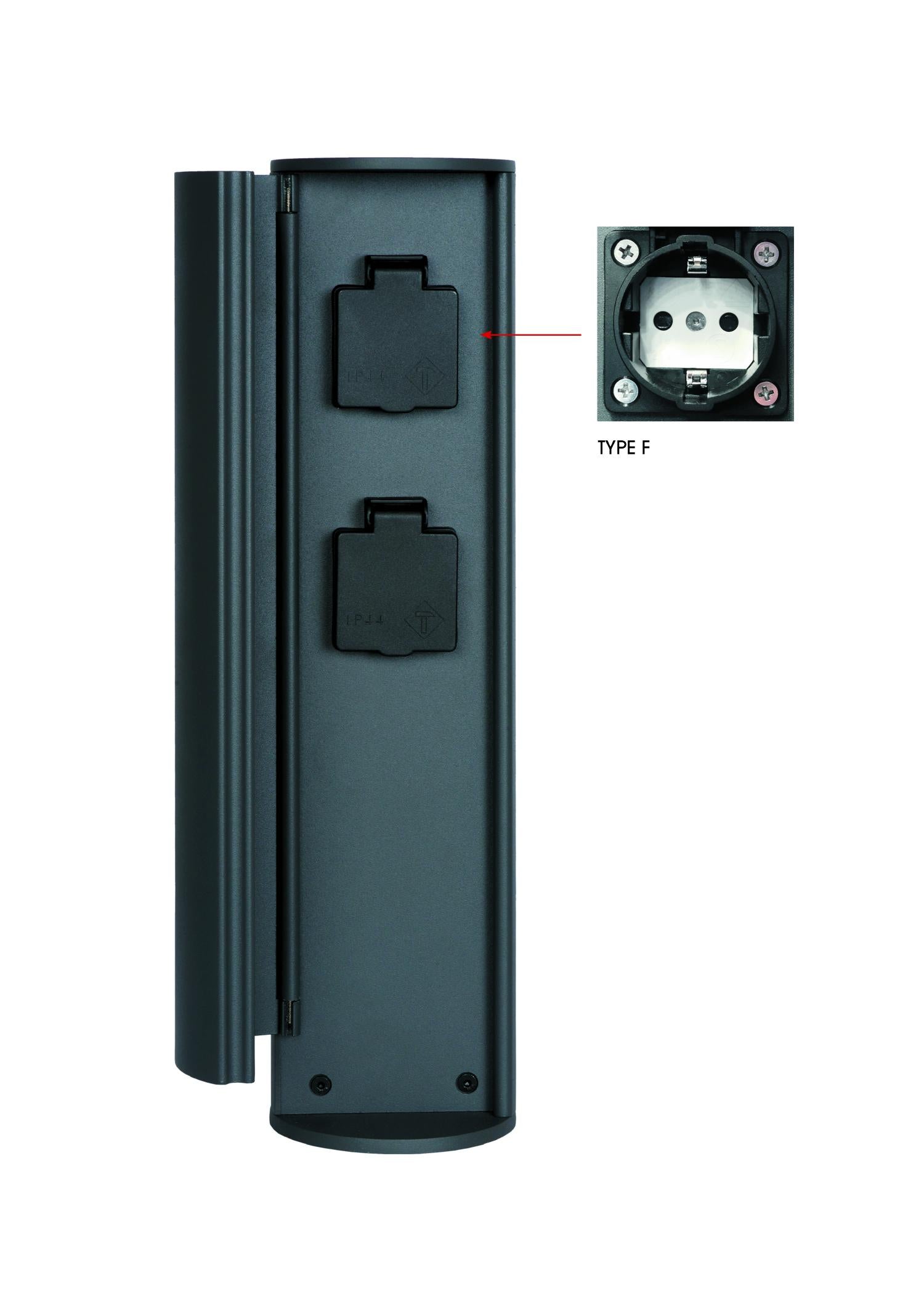 POWERPOINT - Colonne de prise extérieure - Prises avec terre latérale - Type F - EUR/RUS standaard - Ø 10 cm - IP44 ? Anthracite