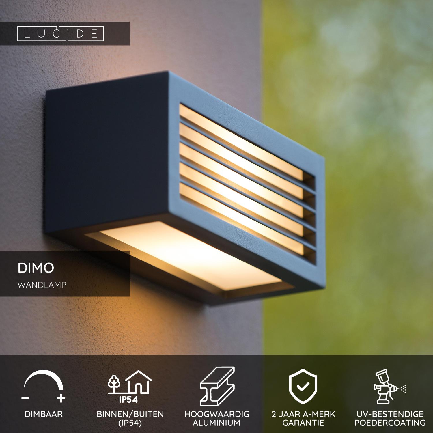 DIMO - Wandlamp Binnen/Buiten - 1xE27 - IP54 - Antraciet