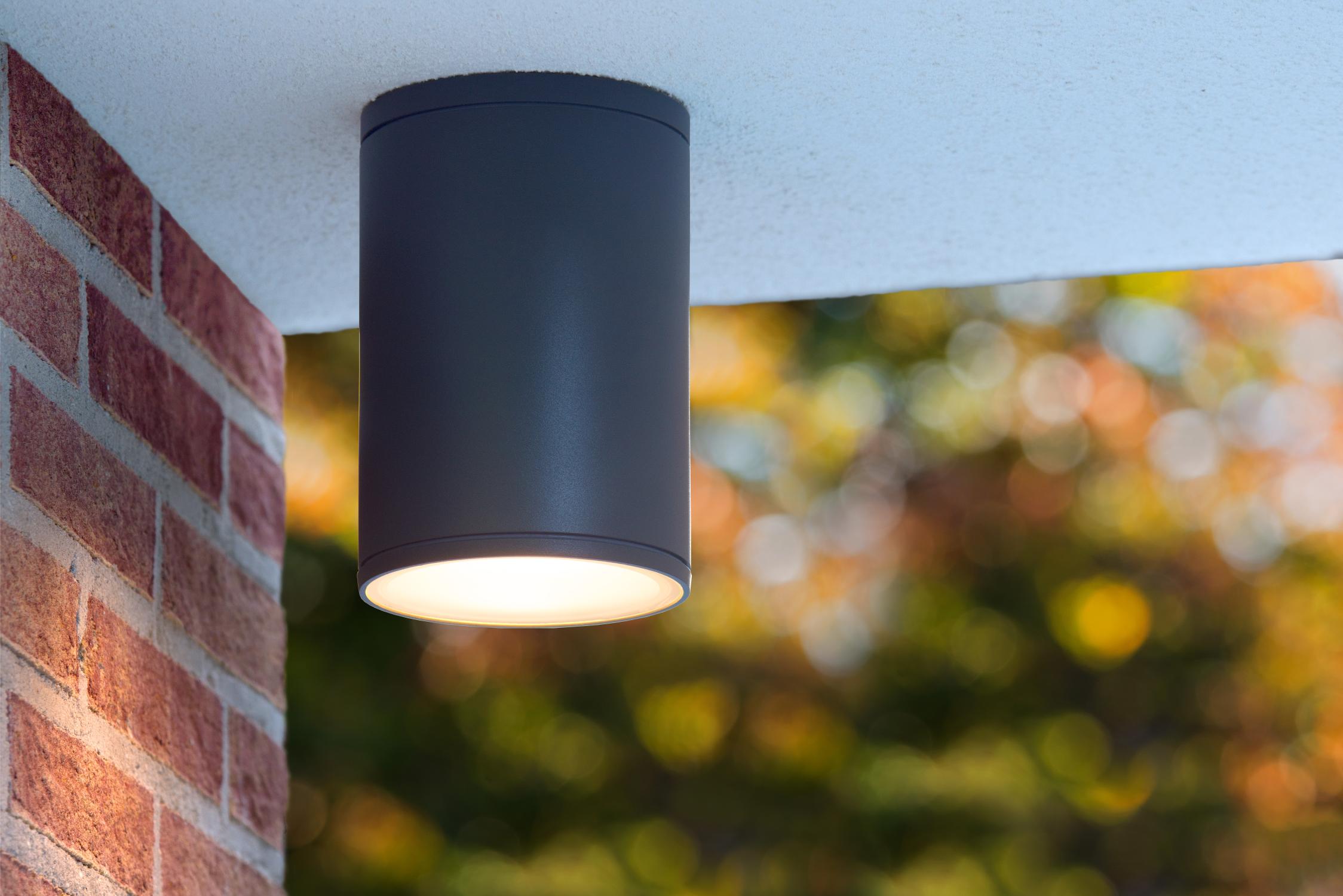 TUBIX - Spot plafonnier Intérieur/Extérieur - Ø 10,8 cm - 1xE27 - IP54 - Anthracite