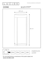 COMBO - Lampe socle - Ø 9 cm - LED - 1x9W 3000K - IP54 - Noir