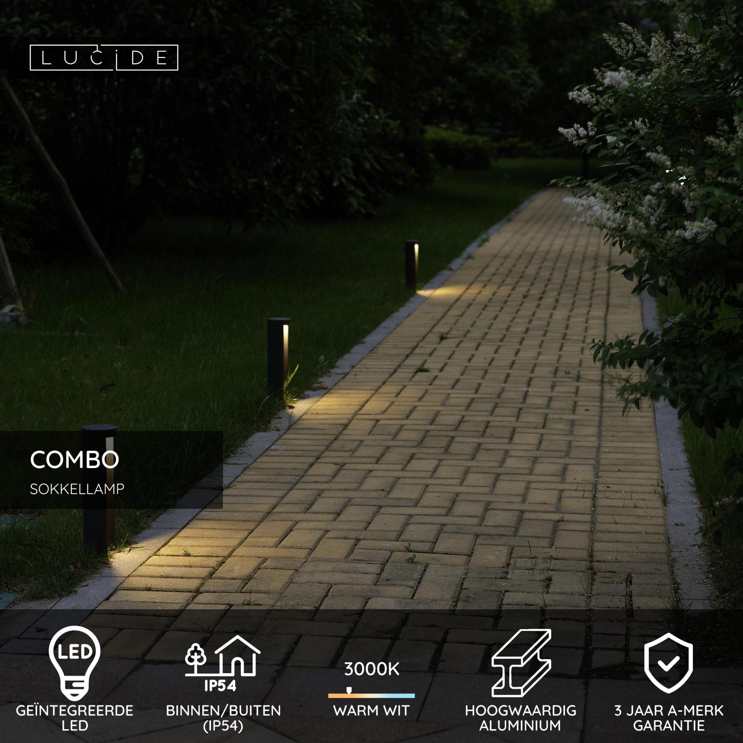 COMBO - Lampe socle - Ø 9 cm - LED - 1x9W 3000K - IP54 - Noir