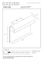 THESI LED - Applique murale Intérieur/Extérieur - LED - 1x8W 3000K - IP54 - Noir