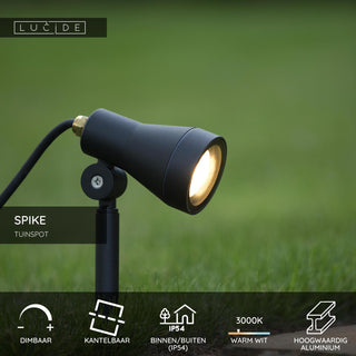 SPIKE - Garden spot - Ø 6.5 cm - LED Dimmable - GU10 - 1x5W 3000K - IP54 - Black