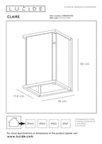 CLAIRE - Wandlamp Binnen/Buiten - 1xE27 - IP54 - Antraciet