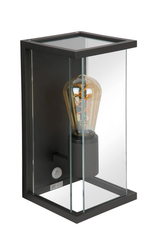 CLAIRE - Wandlamp Binnen/Buiten - 1xE27 - IP54 - Beweging & dag/nacht sensor - Antraciet