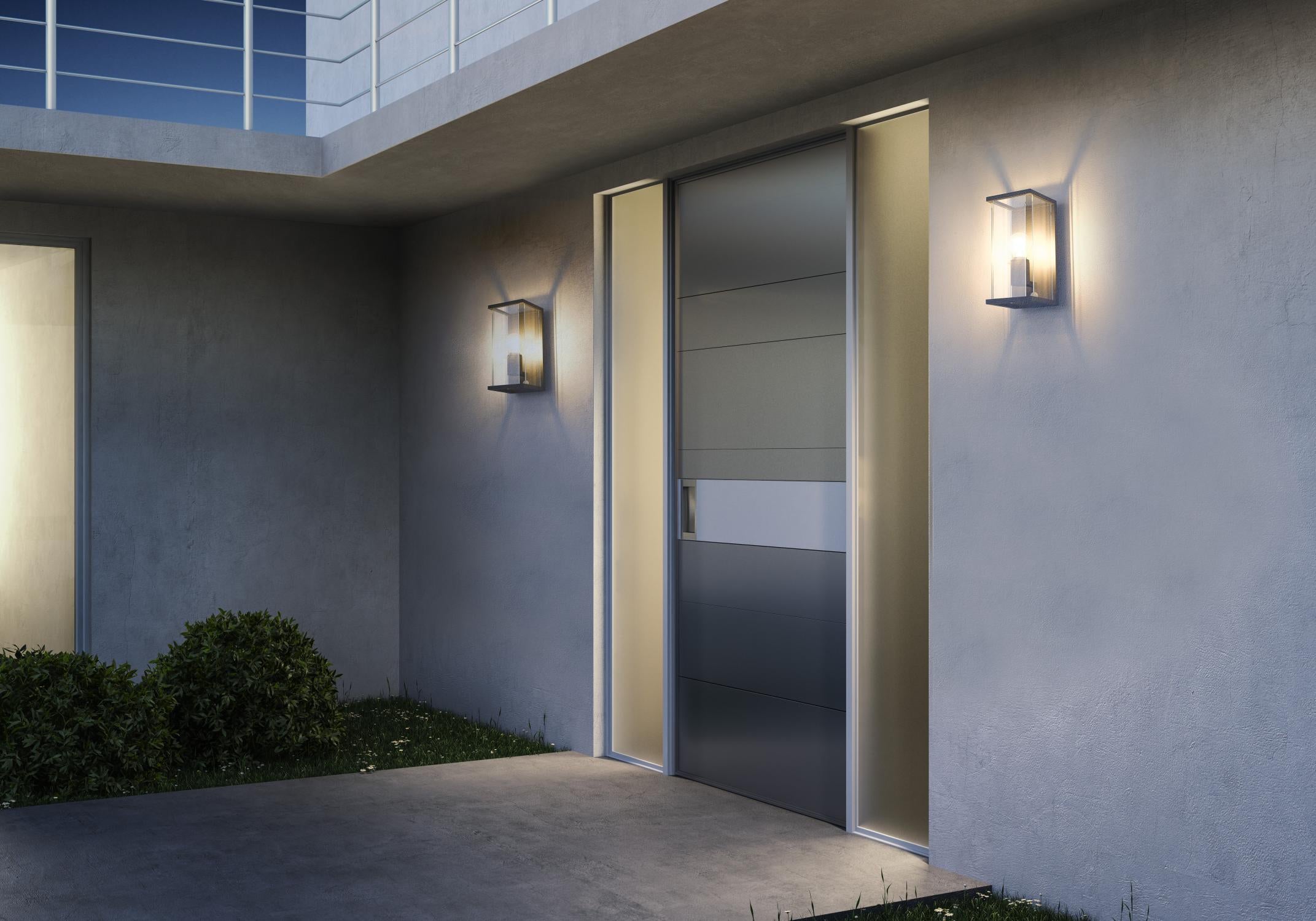 CLAIRE - Wandlamp Binnen/Buiten - 1xE27 - IP54 - Beweging & dag/nacht sensor - Antraciet