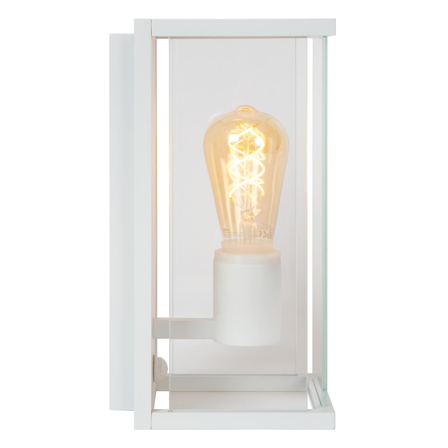 CLAIRE - Wandlamp Binnen/Buiten - 1xE27 - IP54 - Beweging & dag/nacht sensor - Wit