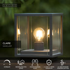 CLAIRE - Sokkellamp - 1xE27 - IP54 - Antraciet