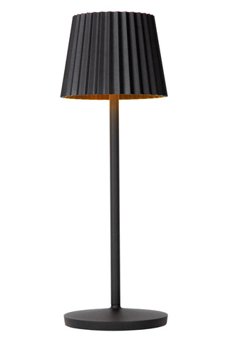 JUSTINE - Oplaadbare Tafellamp Binnen/Buiten - Accu/Batterij - LED Dimb. - 1x2W 2700K - IP54 - Met draadloos oplaadstation - Zwart