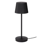 JUSTINE - Oplaadbare Tafellamp Binnen/Buiten - Accu/Batterij - LED Dimb. - 1x2W 2700K - IP54 - Met draadloos oplaadstation - Zwart