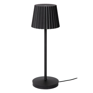 JUSTINE - Oplaadbare Tafellamp Binnen/Buiten - Accu/Batterij - LED Dimb. - 1x2W 2700K - IP54 - Met draadloos oplaadstation - Zwart