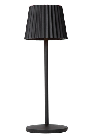 JUSTINE - Oplaadbare Tafellamp Binnen/Buiten - Accu/Batterij - LED Dimb. - 1x2W 2700K - IP54 - Met draadloos oplaadstation - Zwart