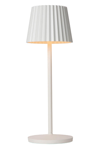 JUSTINE - Lampe de table rechargeable Intérieur/Extérieur - Batterie/Pile - LED Var. - 1x2W 2700K - IP54 - Avec station de charge sans fil - Blanc