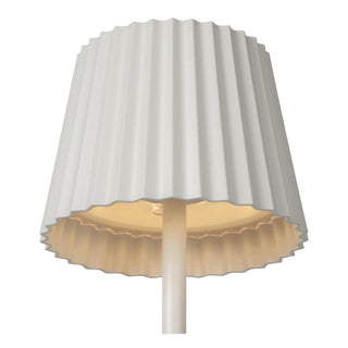 JUSTINE - Lampe de table rechargeable Intérieur/Extérieur - Batterie/Pile - LED Var. - 1x2W 2700K - IP54 - Avec station de charge sans fil - Blanc