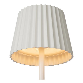 JUSTINE - Lampe de table rechargeable Intérieur/Extérieur - Batterie/Pile - LED Var. - 1x2W 2700K - IP54 - Avec station de charge sans fil - Blanc