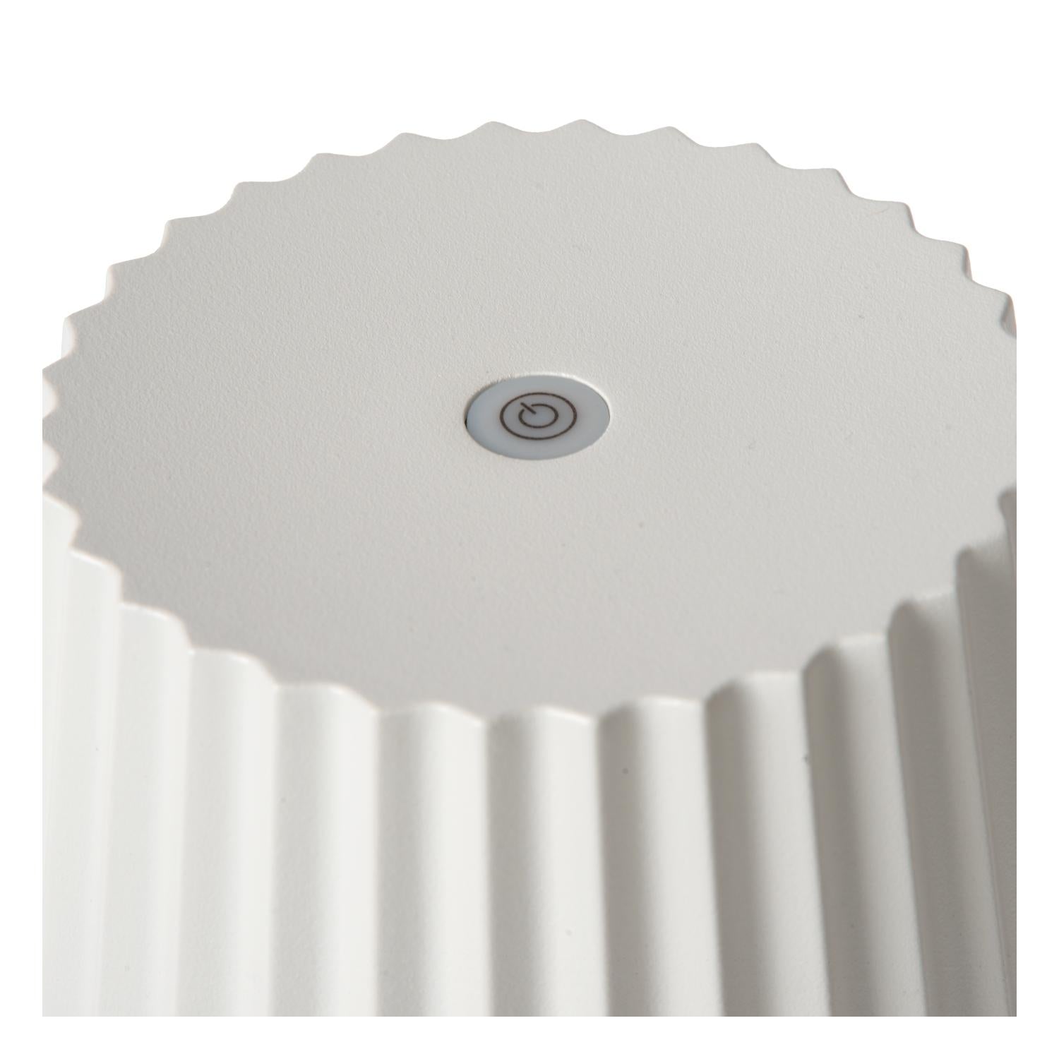 JUSTINE - Lampe de table rechargeable Intérieur/Extérieur - Batterie/Pile - LED Var. - 1x2W 2700K - IP54 - Avec station de charge sans fil - Blanc