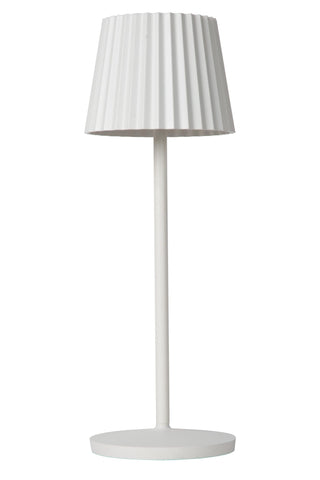 JUSTINE - Lampe de table rechargeable Intérieur/Extérieur - Batterie/Pile - LED Var. - 1x2W 2700K - IP54 - Avec station de charge sans fil - Blanc