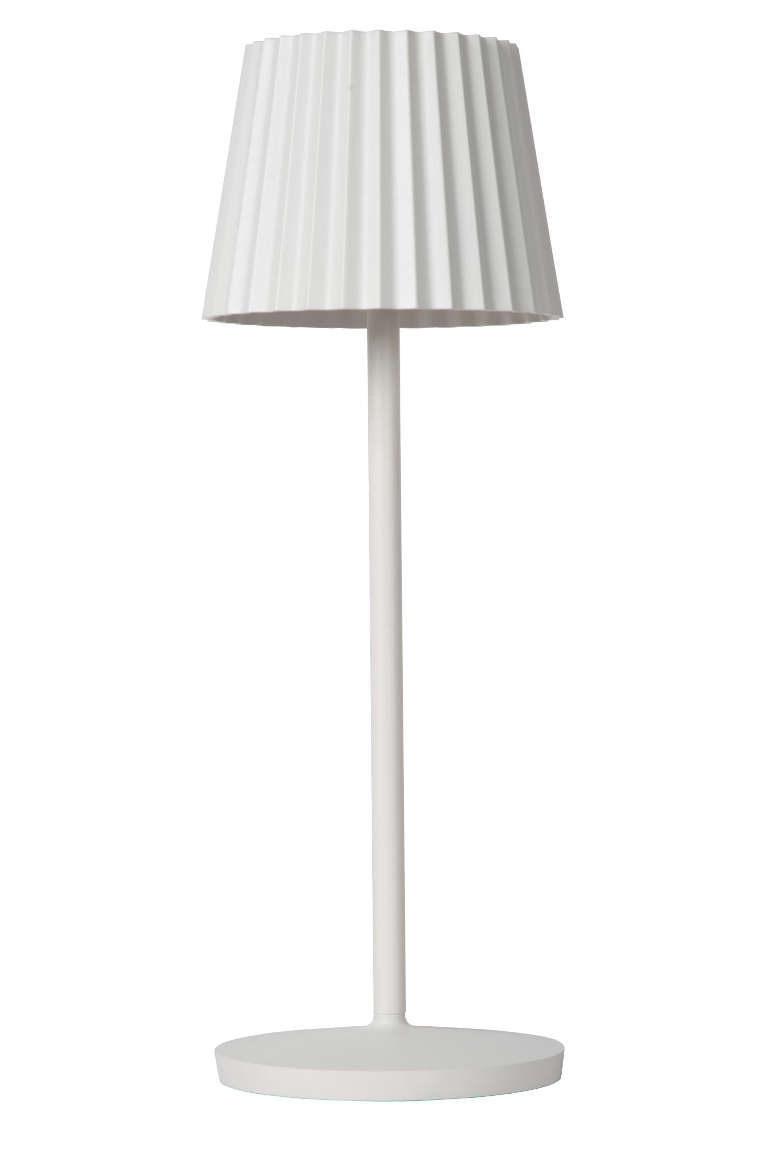 JUSTINE - Lampe de table rechargeable Intérieur/Extérieur - Batterie/Pile - LED Var. - 1x2W 2700K - IP54 - Avec station de charge sans fil - Blanc