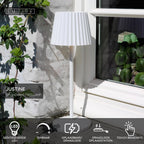JUSTINE - Lampe de table rechargeable Intérieur/Extérieur - Batterie/Pile - LED Var. - 1x2W 2700K - IP54 - Avec station de charge sans fil - Blanc