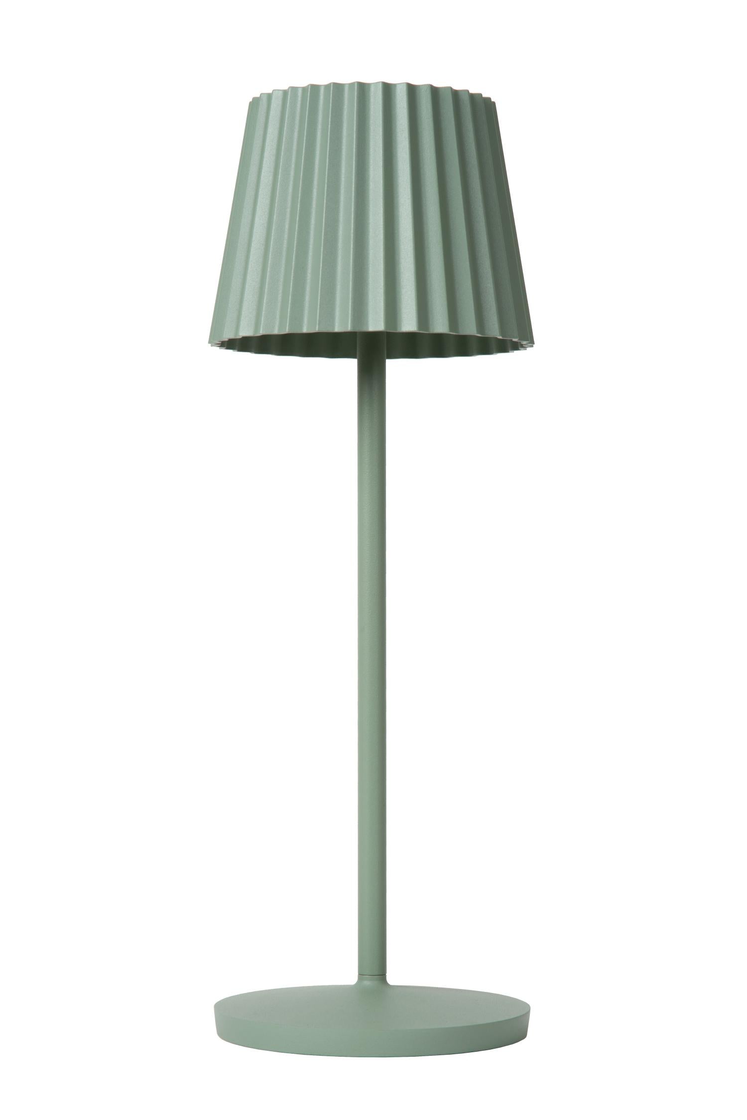 JUSTINE - Oplaadbare Tafellamp Binnen/Buiten - Accu/Batterij - LED Dimb. - 1x2W 2700K - IP54 - Met draadloos oplaadstation - Groen