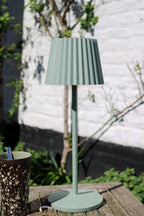 JUSTINE - Oplaadbare Tafellamp Binnen/Buiten - Accu/Batterij - LED Dimb. - 1x2W 2700K - IP54 - Met draadloos oplaadstation - Groen