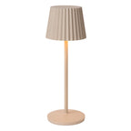 JUSTINE - Lampe de table rechargeable Intérieur/Extérieur - Batterie/Pile - LED Var. - 1x2W 2700K - IP54 - Avec station de charge sans fil - Beige