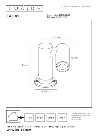 TATUM - Tuinspot - LED - 1x5W 3000K - IP65 - Antraciet