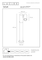 TATUM - Sokkellamp - LED - 1x5W 3000K - IP65 - Antraciet