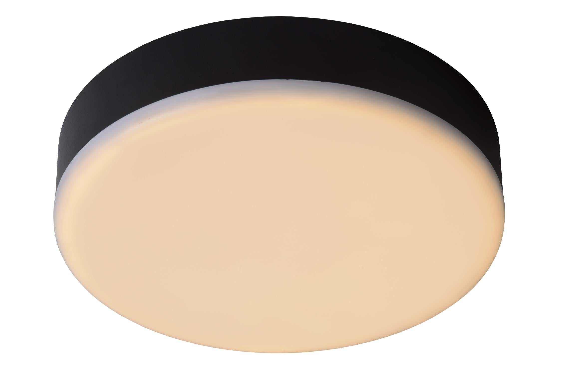 CERES-LED - Plafonnière Badkamer - Ø 21,5 cm - LED Dimb. - 1x30W 3000K - IP44 - Zwart