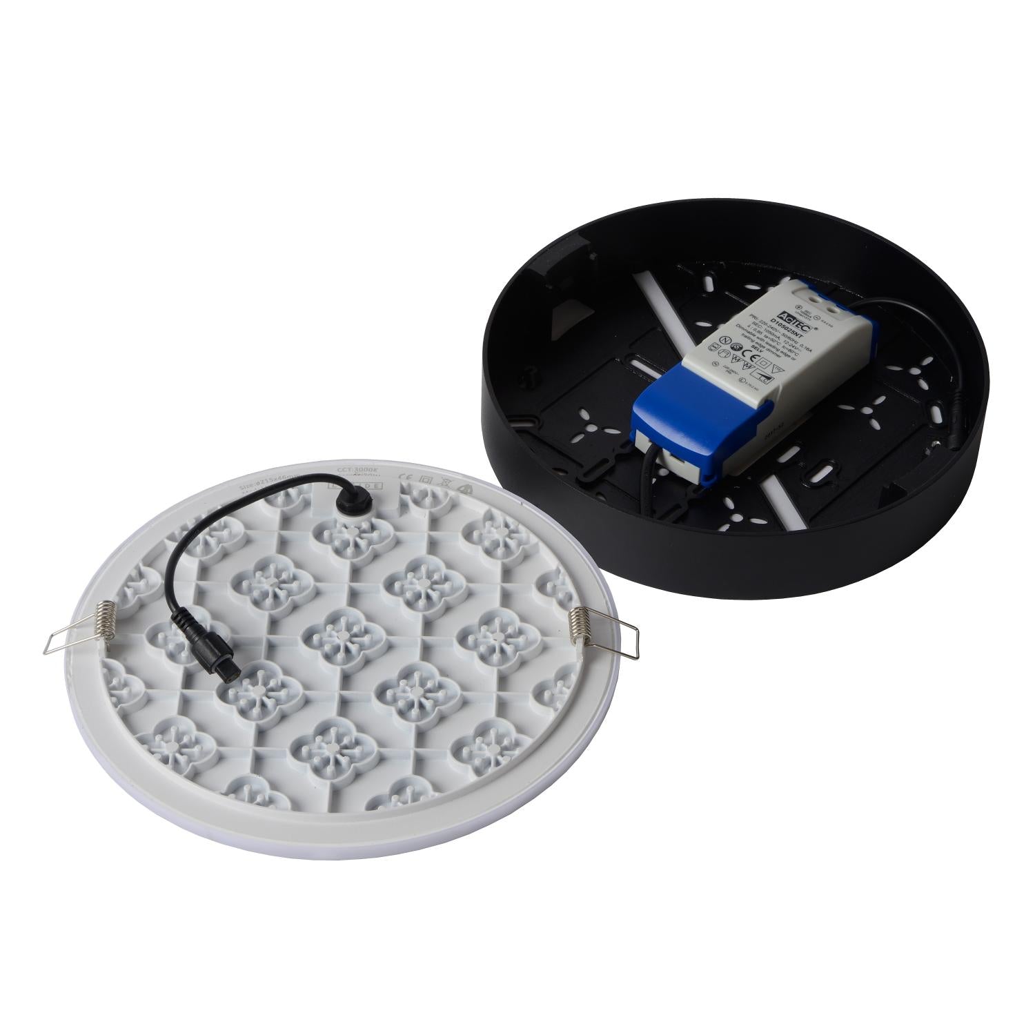 CERES-LED - Plafonnière Badkamer - Ø 21,5 cm - LED Dimb. - 1x30W 3000K - IP44 - Zwart